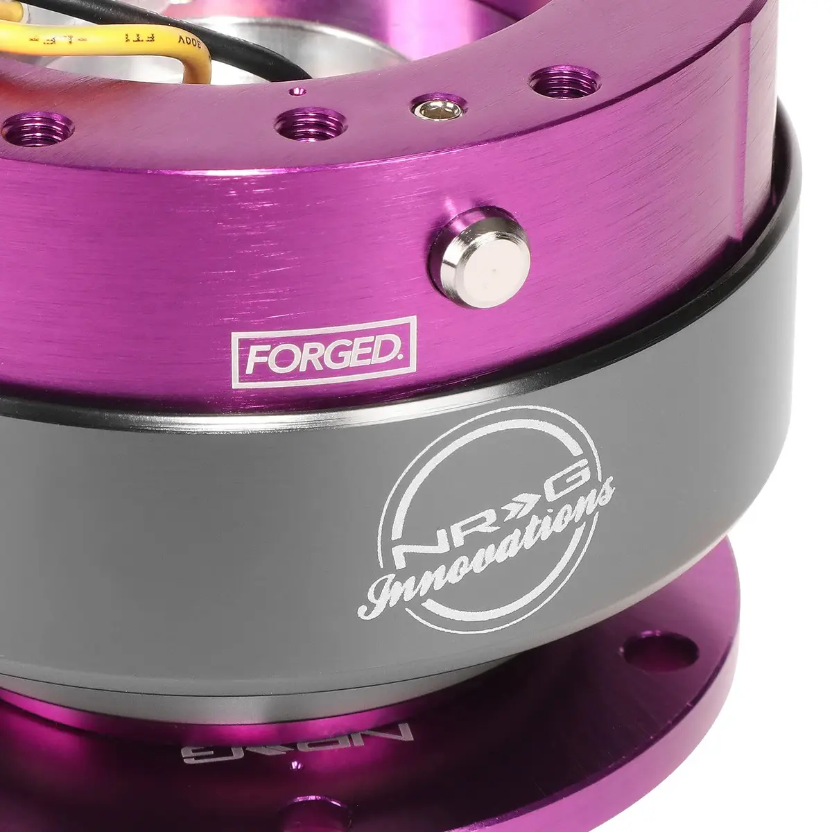 NRG Innovations Steering Wheel Quick Release Kit with Titanium Ring, Purple Body | Durable Aluminum, Universal Fit for Racing & Street (70-120 chars) - view 2