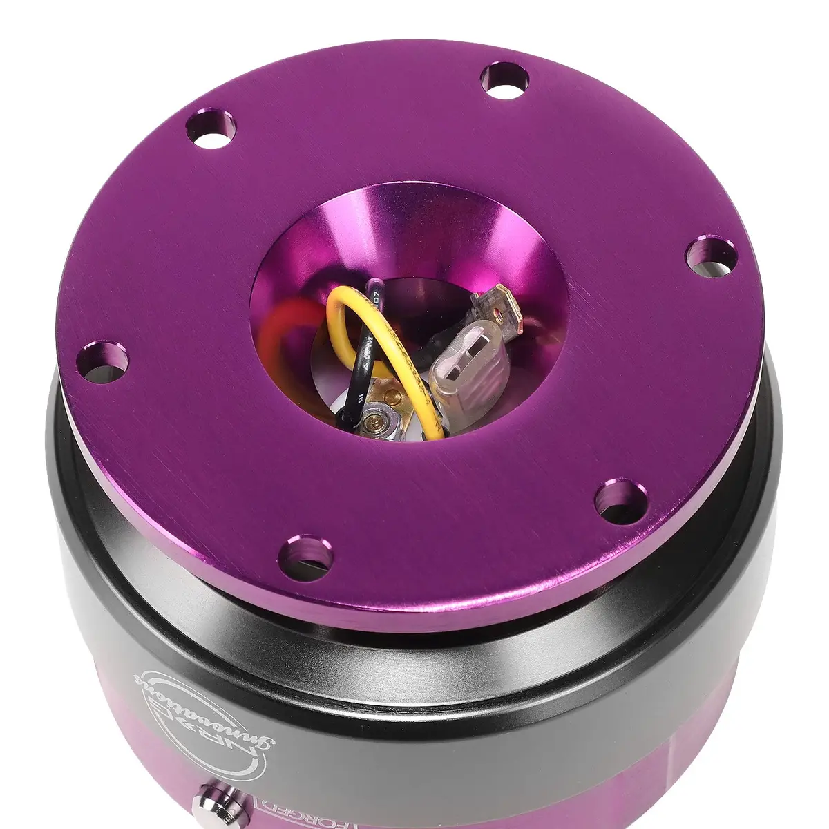 NRG Innovations Steering Wheel Quick Release Kit with Titanium Ring, Purple Body | Durable Aluminum, Universal Fit for Racing & Street (70-120 chars) - view 4