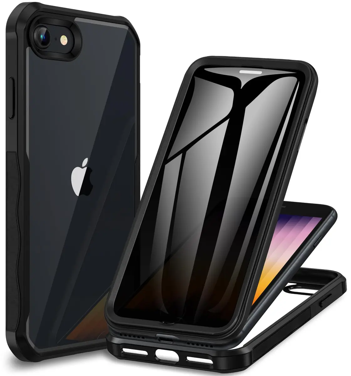 CENHUFO Privacy Case for iPhone SE 2022/2020, iPhone 8/7 | Full Body Shockproof with Built-in Privacy Screen Protector - main product image