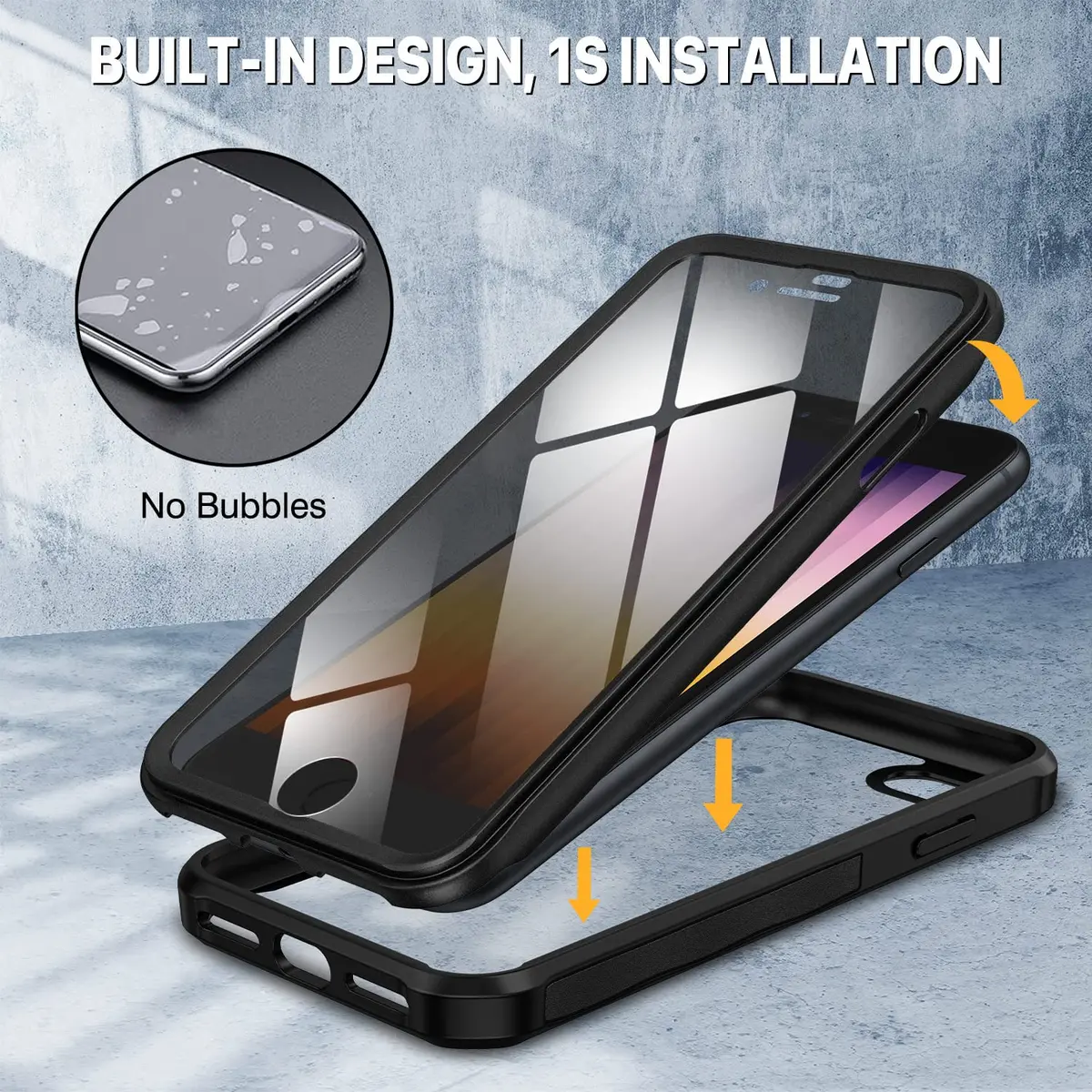 CENHUFO Privacy Case for iPhone SE 2022/2020, iPhone 8/7 | Full Body Shockproof with Built-in Privacy Screen Protector - view 9
