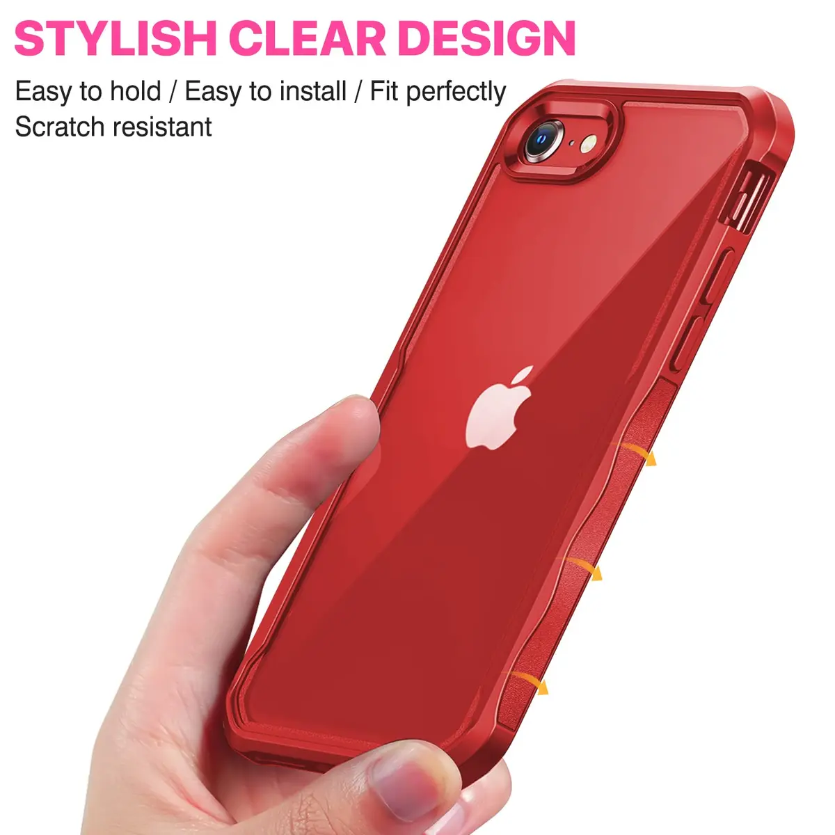 CENHUFO Privacy Case for iPhone SE 2022/2020, 8, 7 Red | Full Body 360° Protection with Built-in Privacy Screen - view 7