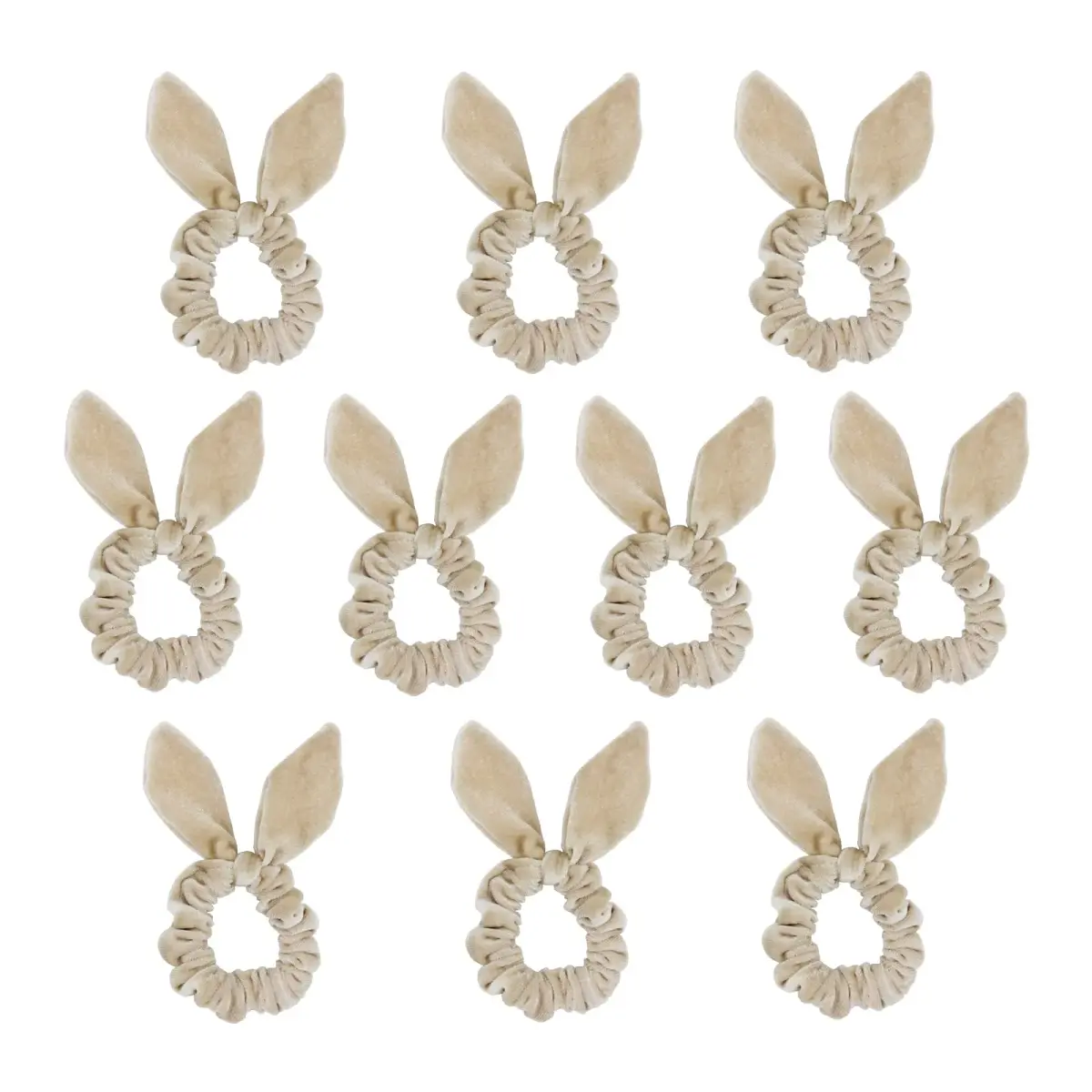 LFOUVRE Small Velvet Scrunchies with Bow 7cm (2.7in) | 10-Pack for Women & Girls - main product image