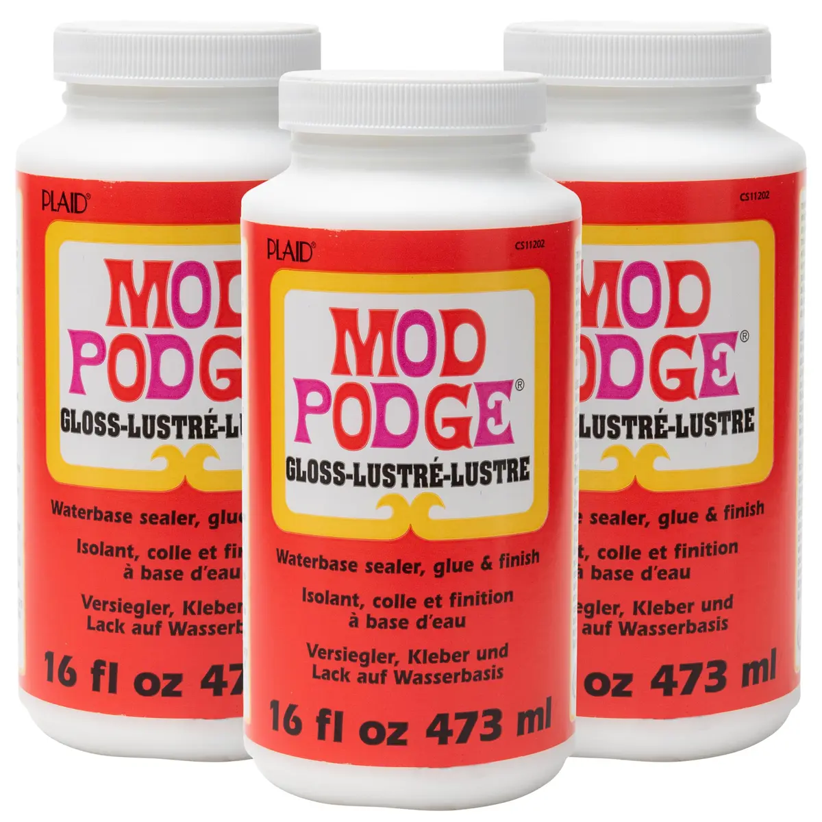 Mod Podge Gloss Waterbase Sealer 148ml (16 Fl Oz) Pack of 3 | Acrylic Sealer for Crafts - main product image