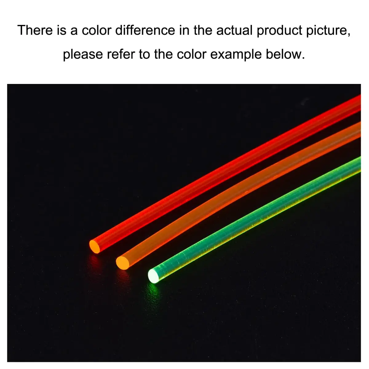 MECCANIXITY Fiber Optic Rods PMMA 1mm x 20cm (0.04in x 7.87in) | Fluorescence Red, Green, Orange, Pack of 5 - view 3