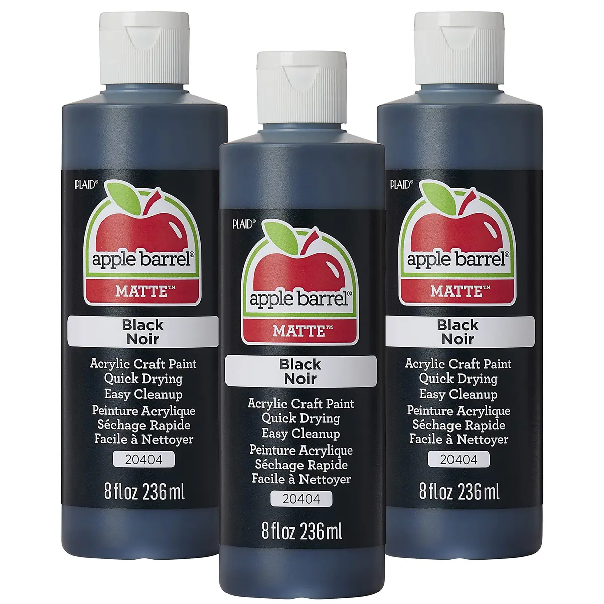 Apple Barrel Acrylic Paint Black 8 oz | Matte Finish for Crafts & Art Projects - main product image