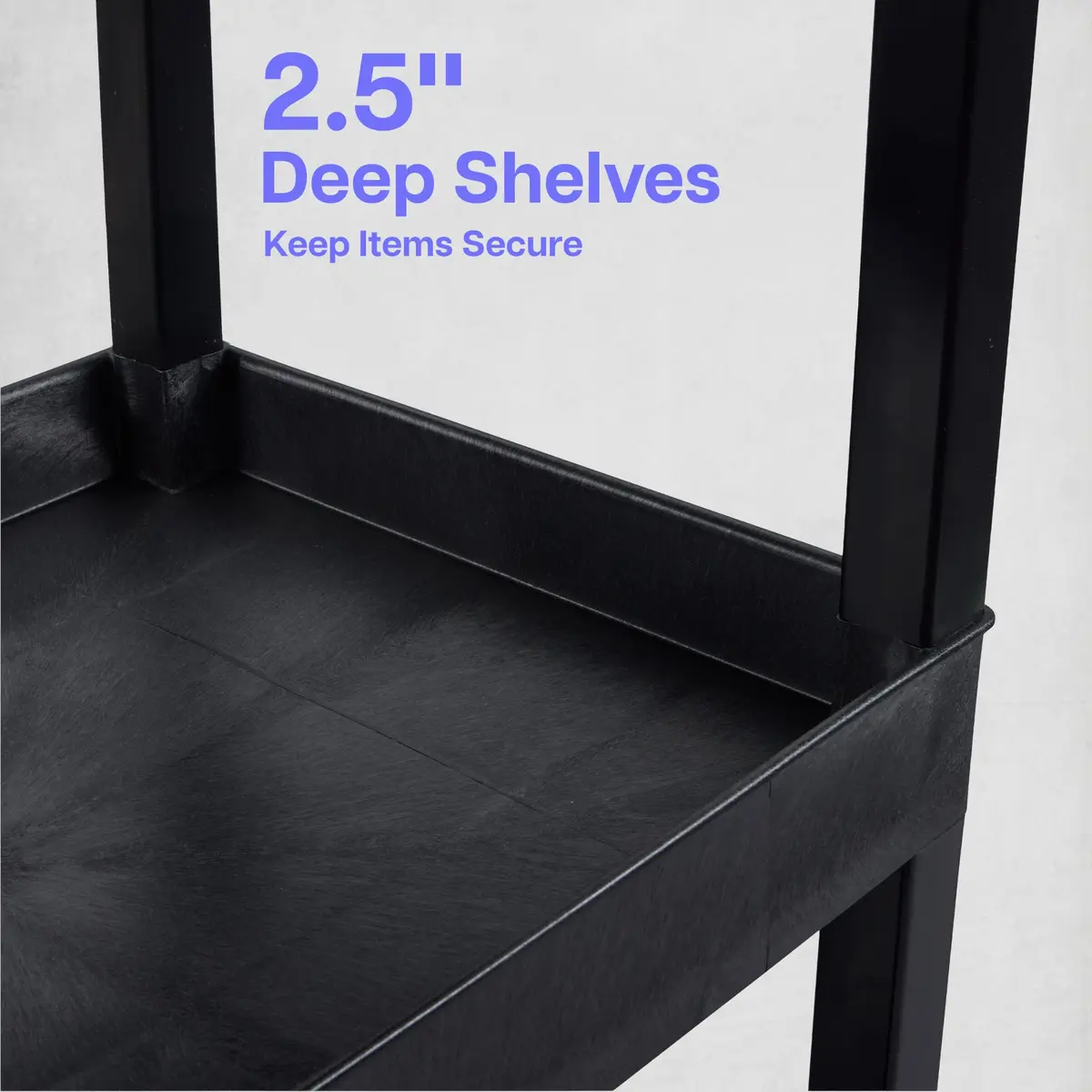 Luxor Utility Cart 24x18 inch | Heavy-Duty 3 Shelf Black, Made in USA (70-120c) - view 3