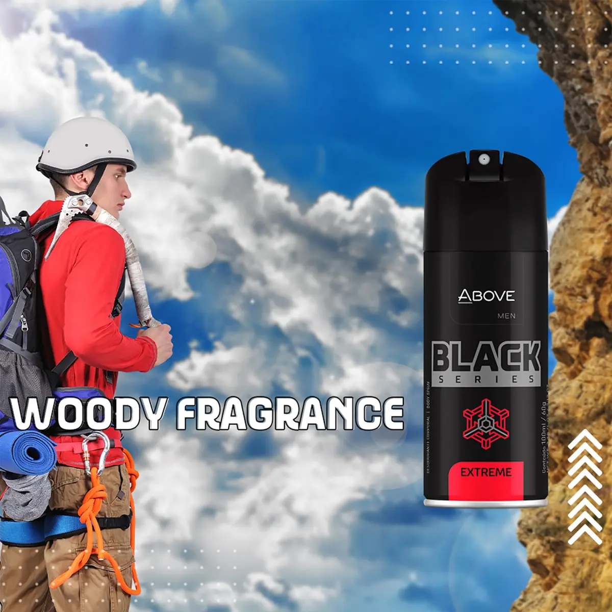 ABOVE Black Series Body Spray, Extreme 62ml | Woody Fragrance Masks Odors - view 5