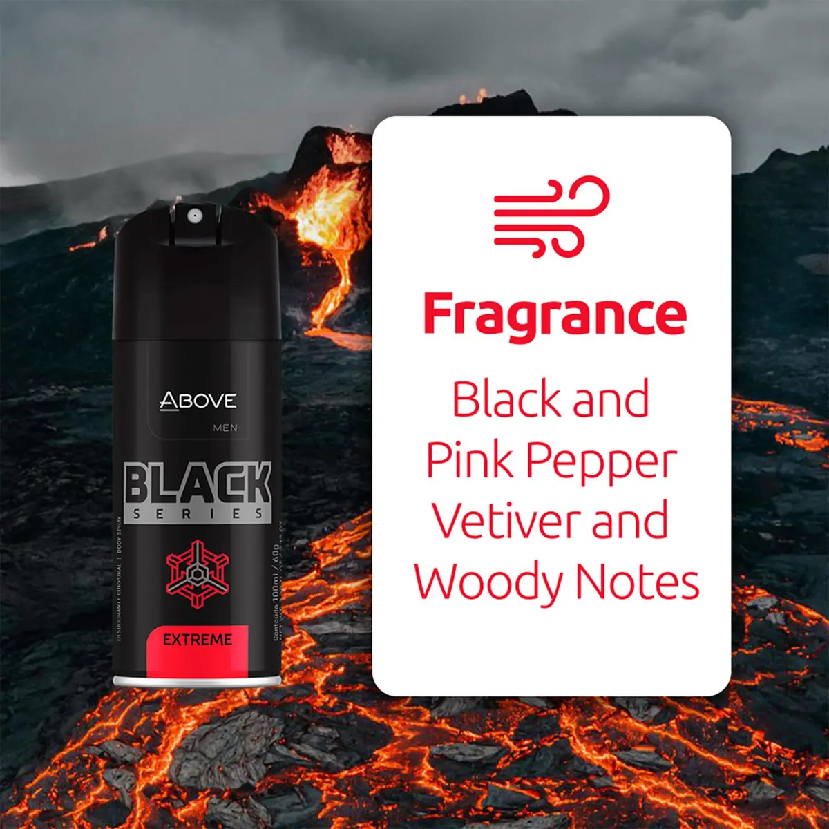 ABOVE Black Series Body Spray, Extreme 62ml | Woody Fragrance Masks Odors - view 3