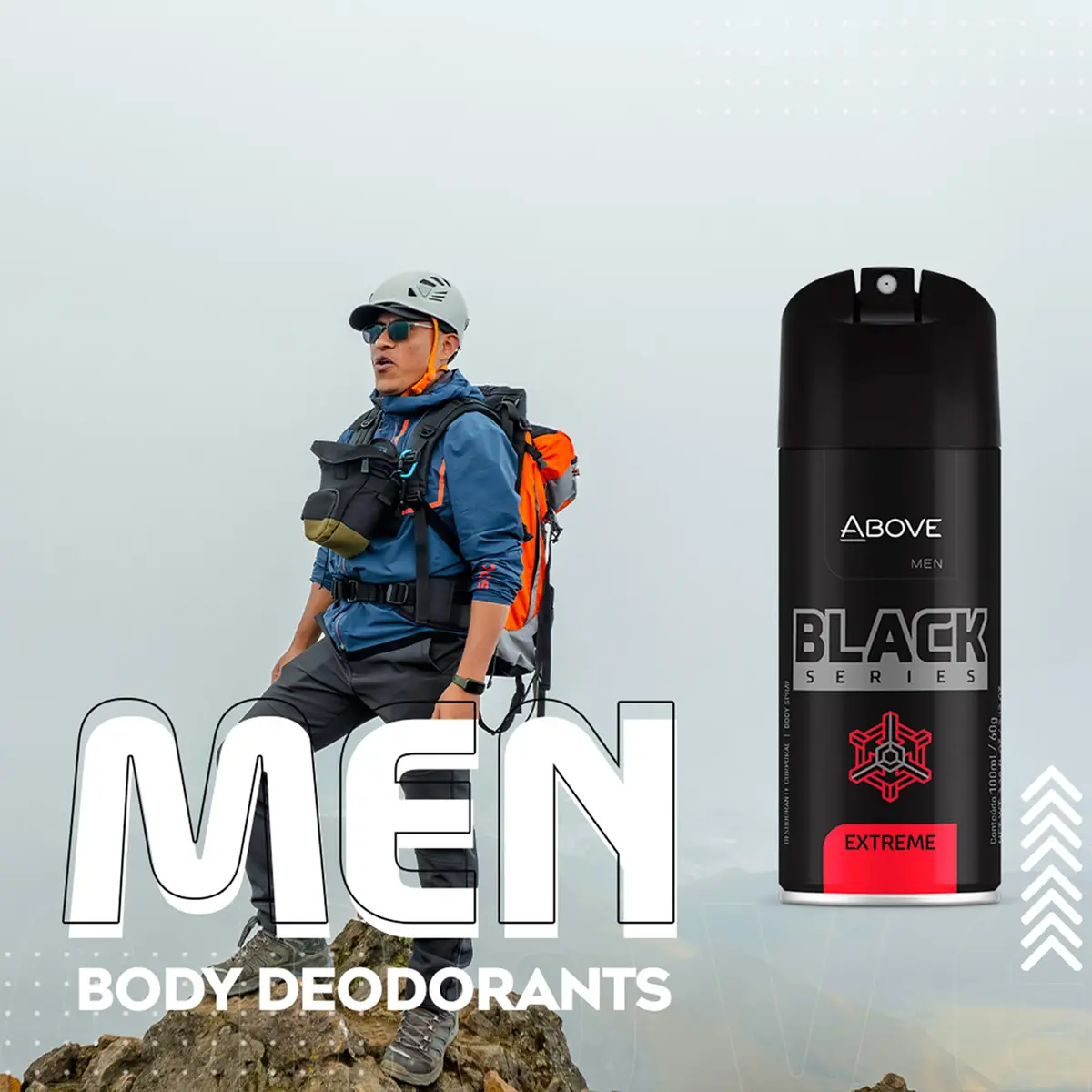 ABOVE Black Series Body Spray, Extreme 62ml | Woody Fragrance Masks Odors - view 4