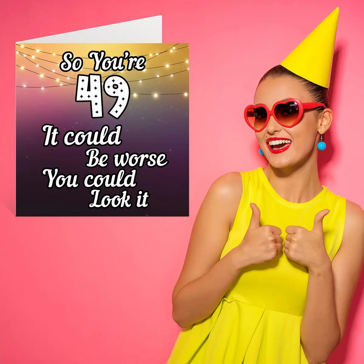 Stuff4 Humorous Birthday Greeting Card for Men & Women | Funny 49th Birthday Joke, 145mm x 145mm, Blank Inside - view 7