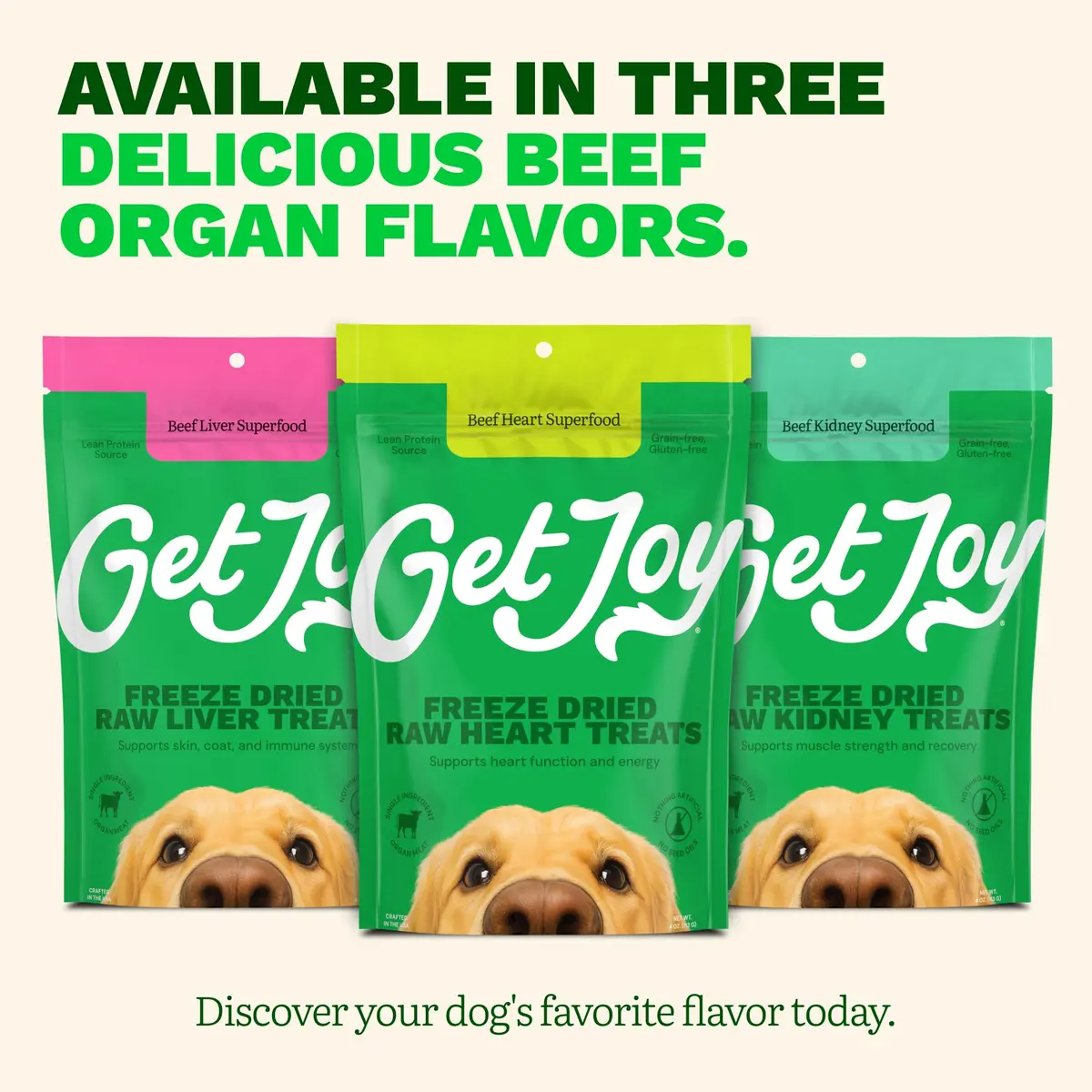 Get Joy Beef Heart Dog Treats 4oz | Single Ingredient, High Protein, Grain & Gluten Free - view 7