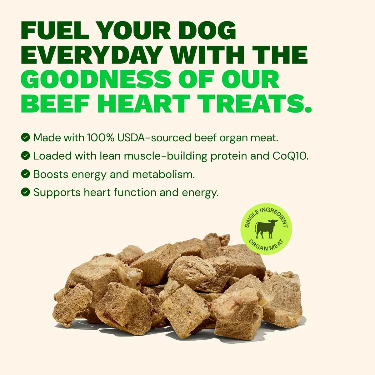 Get Joy Beef Heart Dog Treats 4oz | Single Ingredient, High Protein, Grain & Gluten Free - view 3