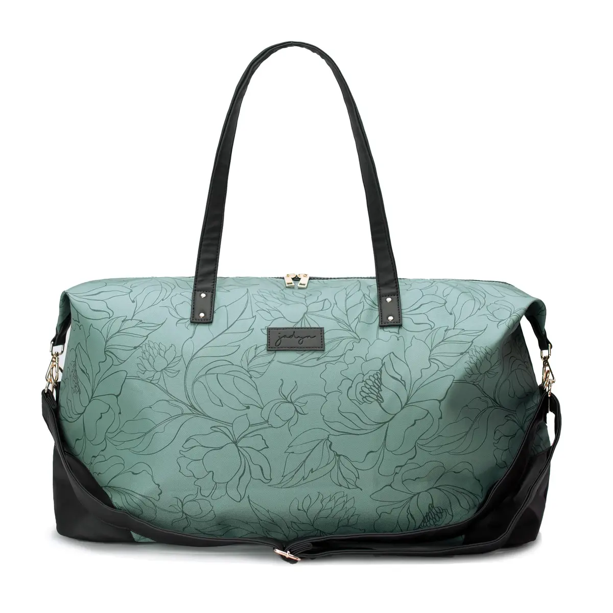 Jadyn Luna Women's Weekender Bag and Travel Duffel, Large 37 Liter Capacity (Sage Flora) | Durable Polyester & Vegan Leather - view 7