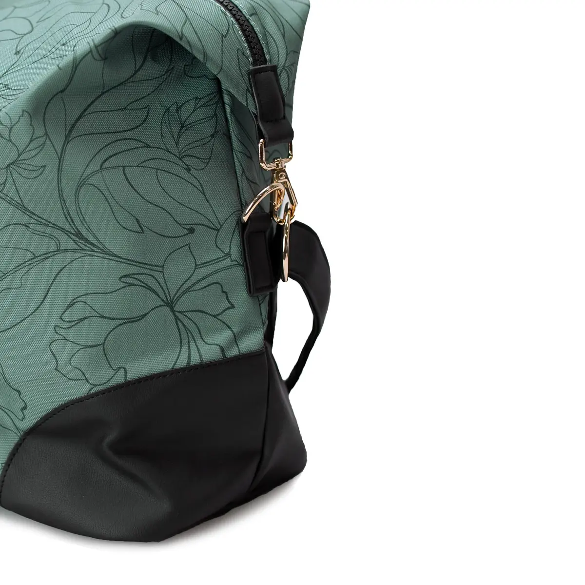 Jadyn Luna Women's Weekender Bag and Travel Duffel, Large 37 Liter Capacity (Sage Flora) | Durable Polyester & Vegan Leather - view 8