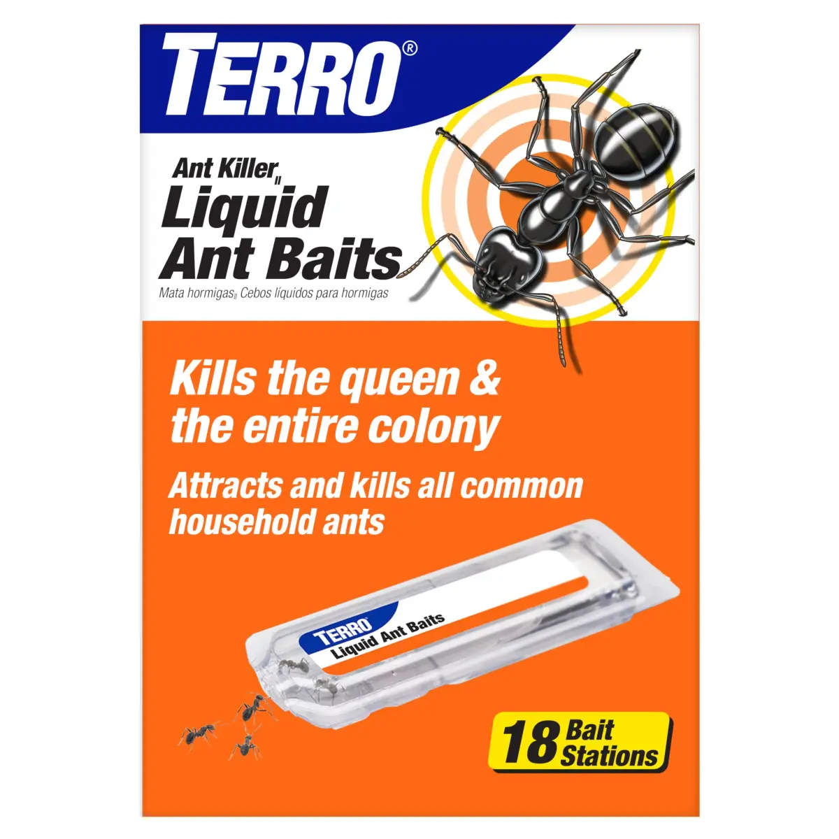 TERRO Liquid Ant Killer Bait Stations 18-Count | Kills Ants & Queen, 0.5 fl oz (15 ml) Each - main product image