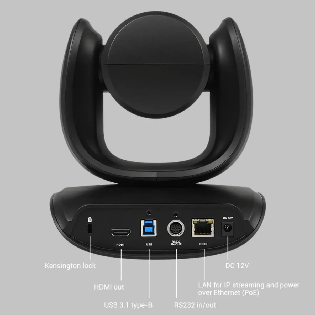 AVer CAM550 4K PTZ Conference Camera – Dual Lens AI Auto Framing with 12X Optical Zoom, Smart Gallery, USB & HDMI for Hybrid Meetings - view 4