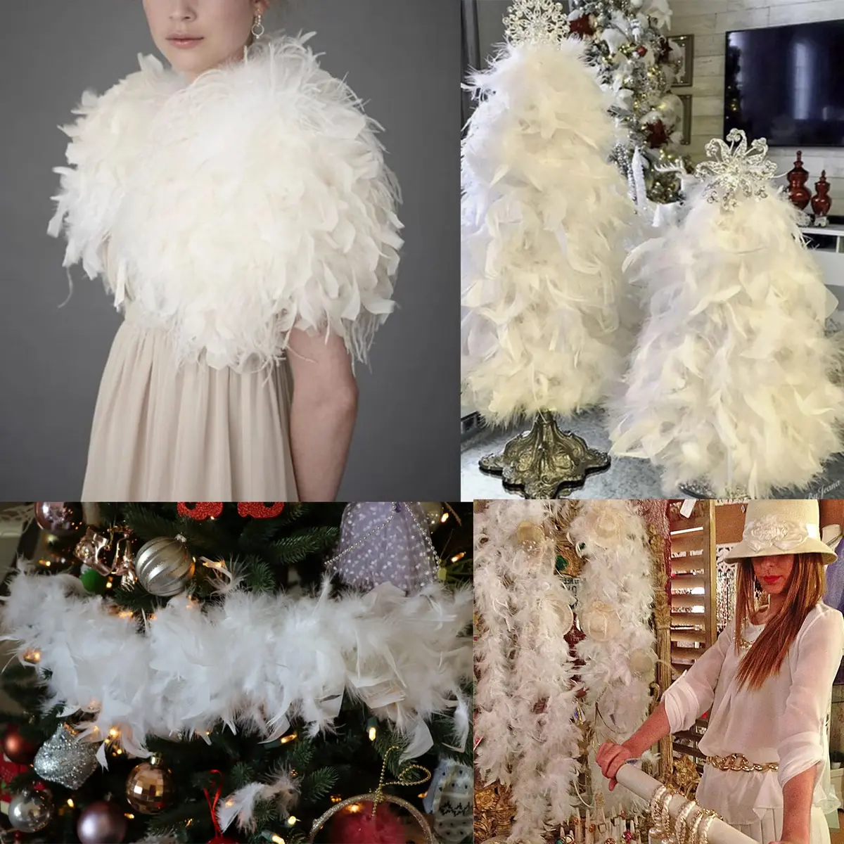 Happy Feather 100g Feather Boa for DIY Craft, Party, Halloween | Light Pink, 70.9 inches - view 7