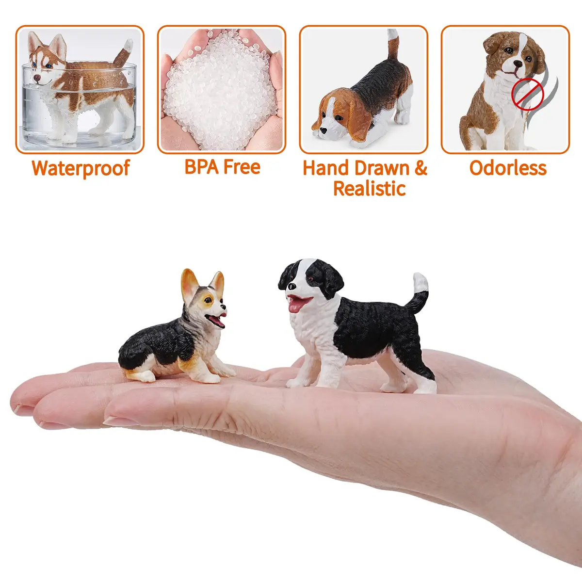 EYSCOTA 12PCS Dog Figurines Playset, Realistic Detailed Plastic Puppy Figures, Hand Painted Mini Dog Figures Toy Set Cake Toppers Easter Egg Birthday Gift for Kids Toddlers - view 4
