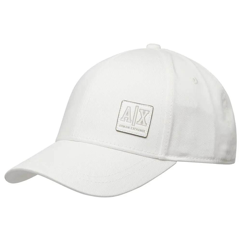 Armani Exchange Logo Baseball Hat Off White One Size | Adjustable Cotton Cap for Men - main product image