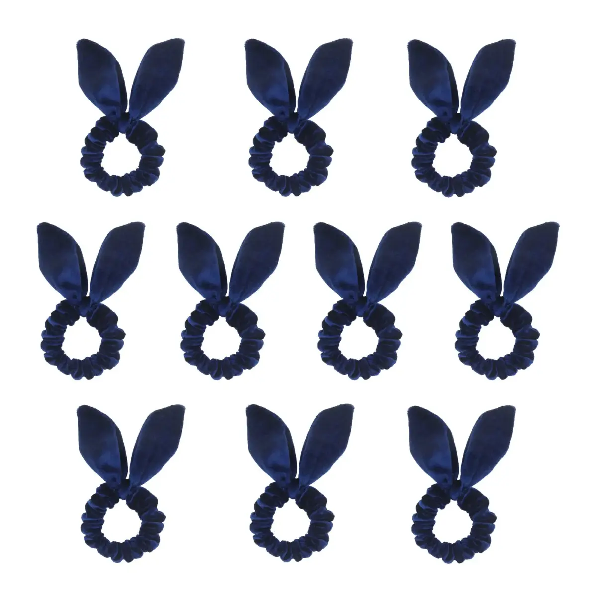 LFOUVRE Velvet Scrunchies with Bow 10-Pack | Mini Thin Elastic Hair Ties for Women - main product image