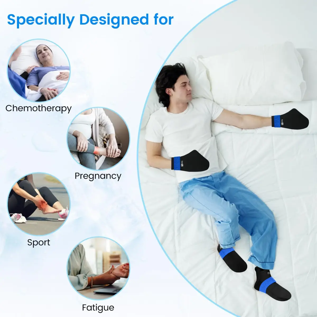 SUZZIPAD Cold Therapy Socks & Hand Ice Pack Gloves Set S/M | Chemo Care for Hand & Foot Discomfort - view 2
