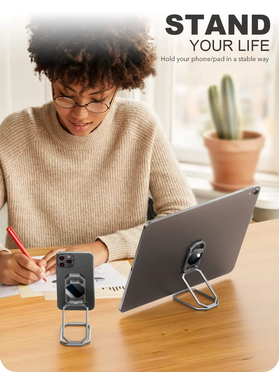 A-LuGei Phone Kickstand Ring Holder, Cell Phone Grips, Phone Stand for Desk | Adjustable Metal Ring - view 5