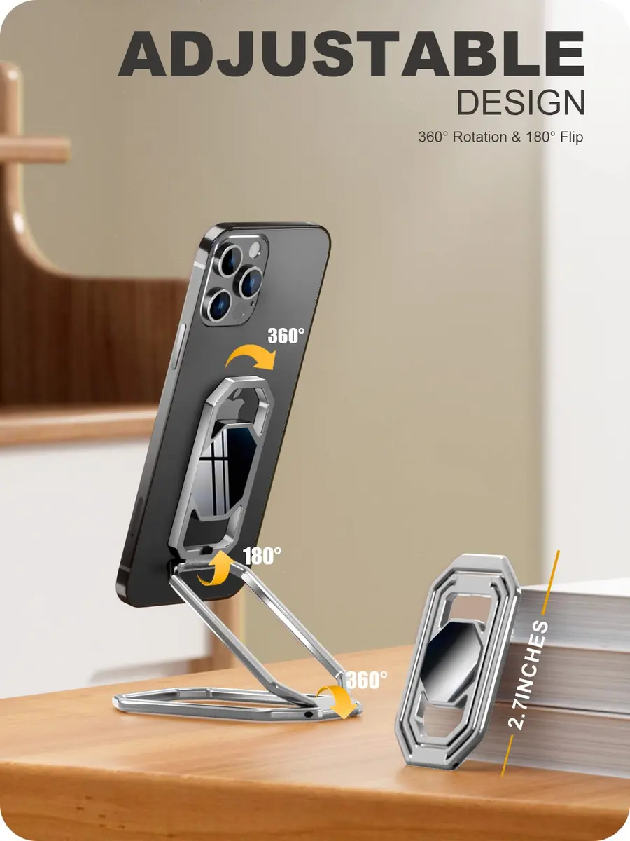 A-LuGei Phone Kickstand Ring Holder, Cell Phone Grips, Phone Stand for Desk | Adjustable Metal Ring - view 6