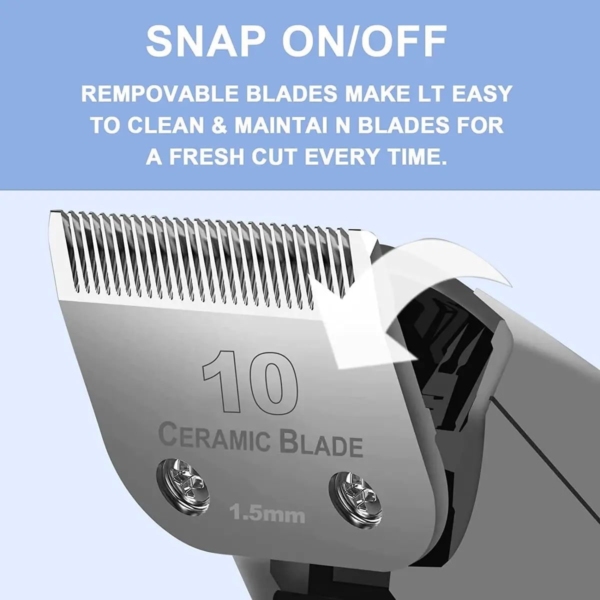 Audoc #10 Detachable Pet Clipper Blade 1.5mm (1/16") | Compatible with Andis, Oster A5, Wahl KM Series - view 6