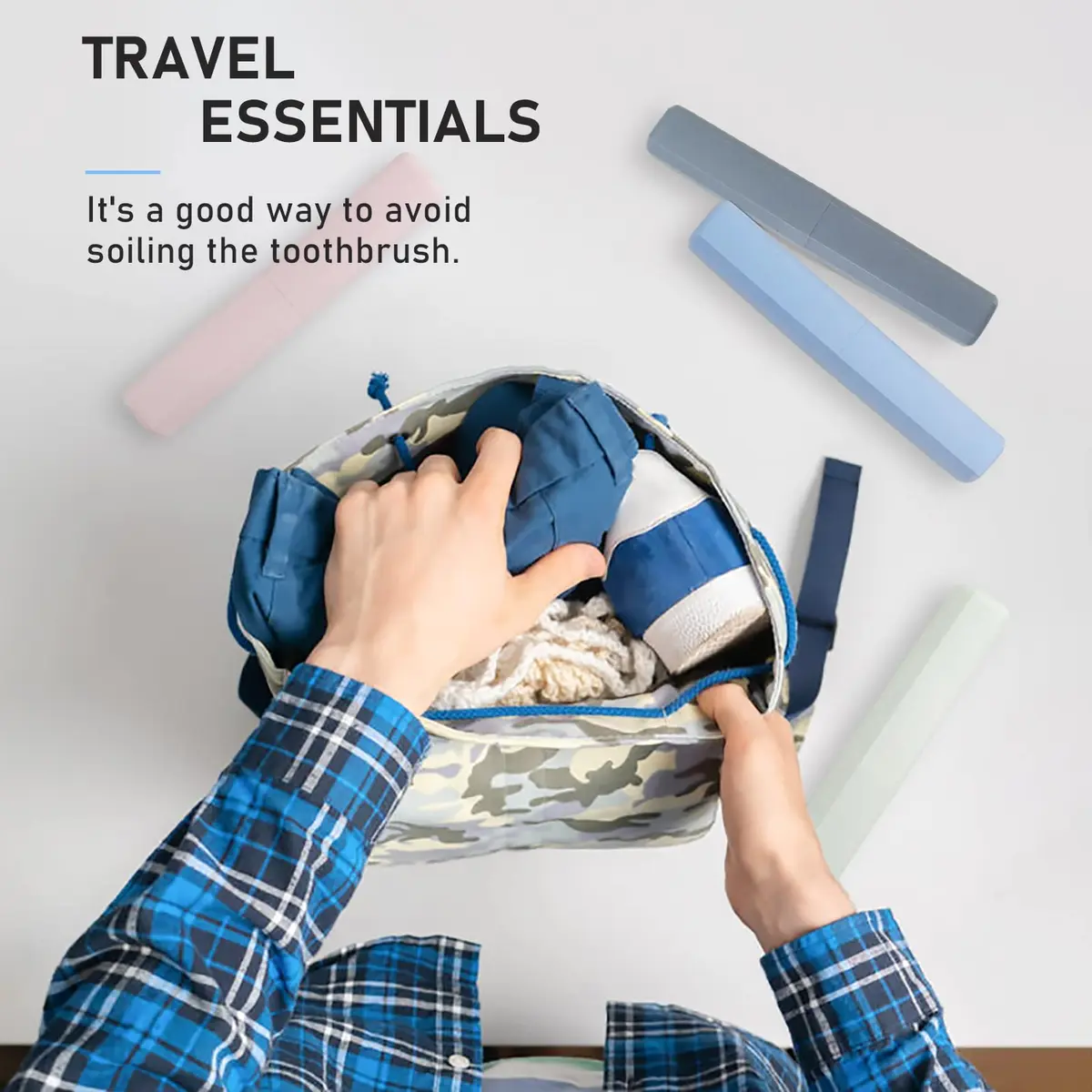 Mulbozy Travel Toothbrush Case, 4 Pack | Breathable Wheat Straw & Plastic, Portable & Eco-Friendly - view 6