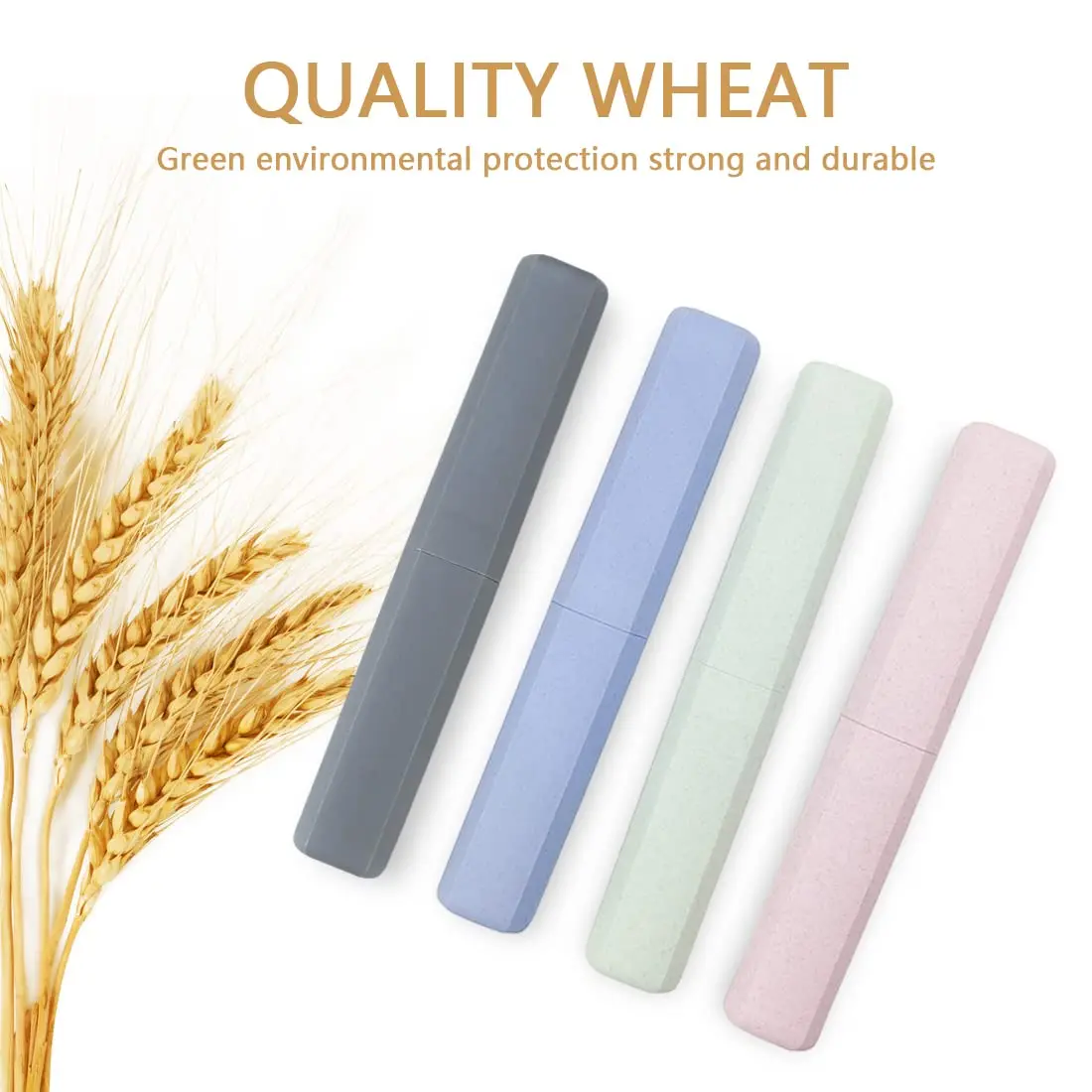 Mulbozy Travel Toothbrush Case, 4 Pack | Breathable Wheat Straw & Plastic, Portable & Eco-Friendly - view 2