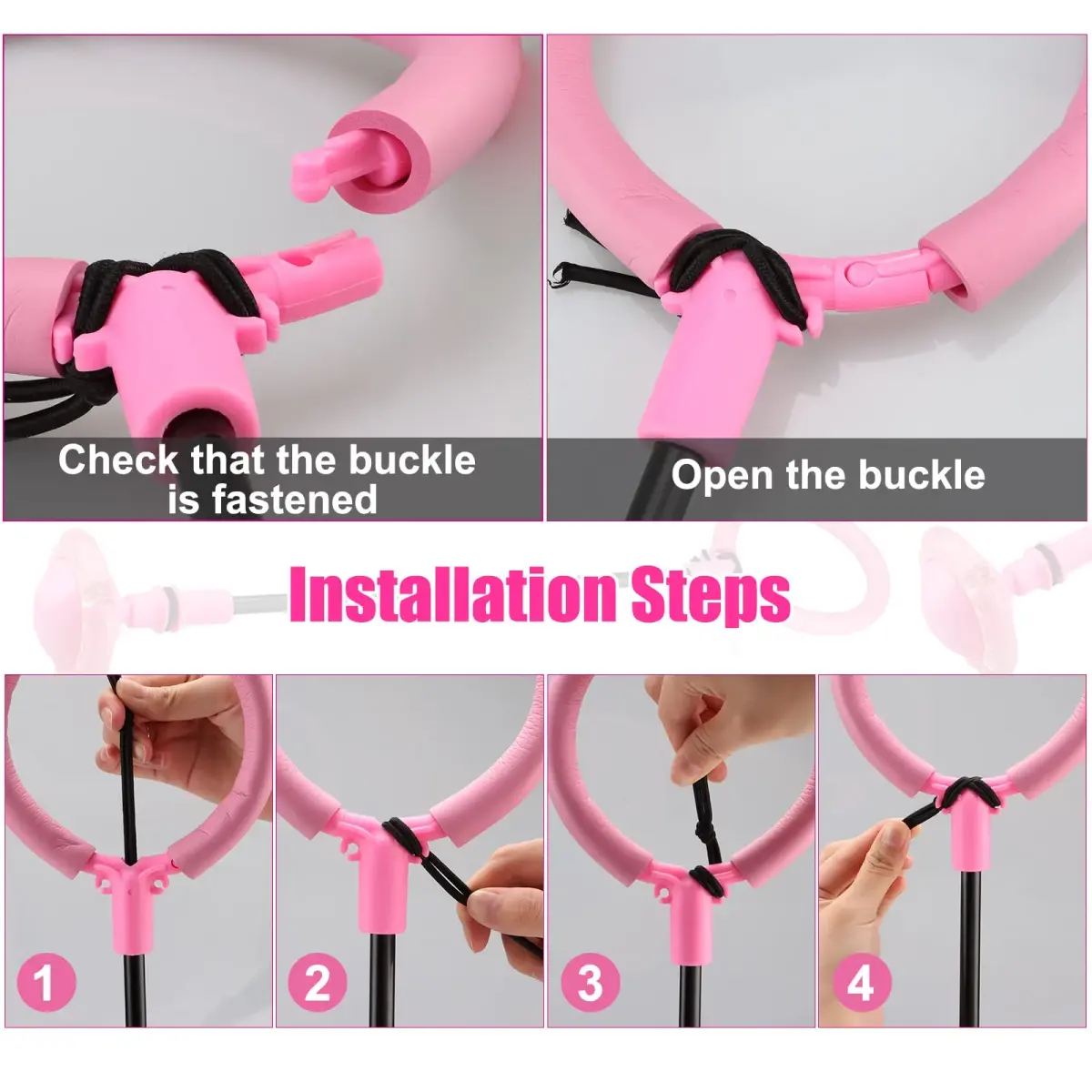 Chridark Ankle Skip Ball with Flash Wheel, Pink | Portable Foldable Toy for Kids & Adults - view 5