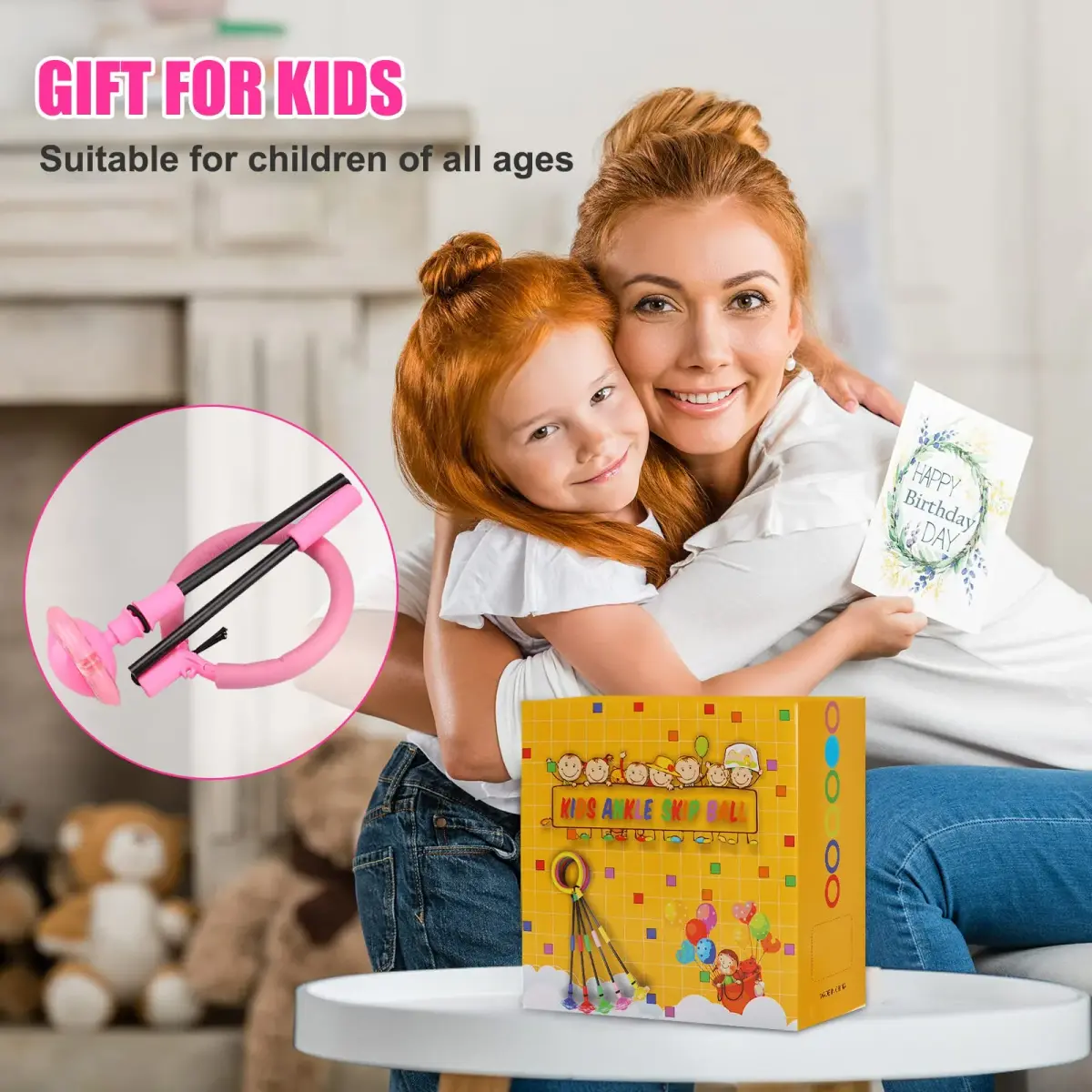 Chridark Ankle Skip Ball with Flash Wheel, Pink | Portable Foldable Toy for Kids & Adults - view 7