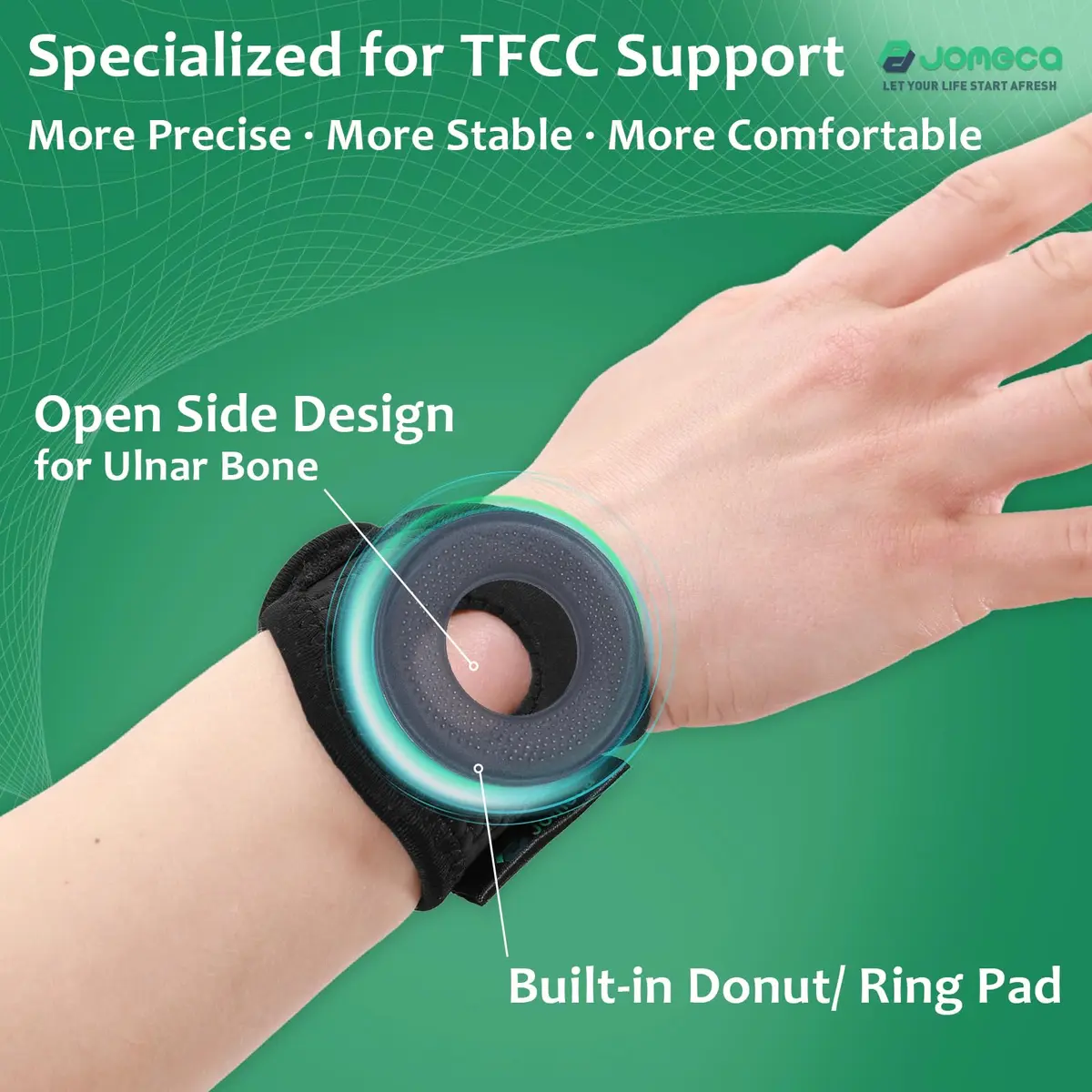 JOMECA Wrist Brace for TFCC Tears with Built-in Ring Pad | Support for Ulnar Wrist Pain & Instability (L/XL) - view 3