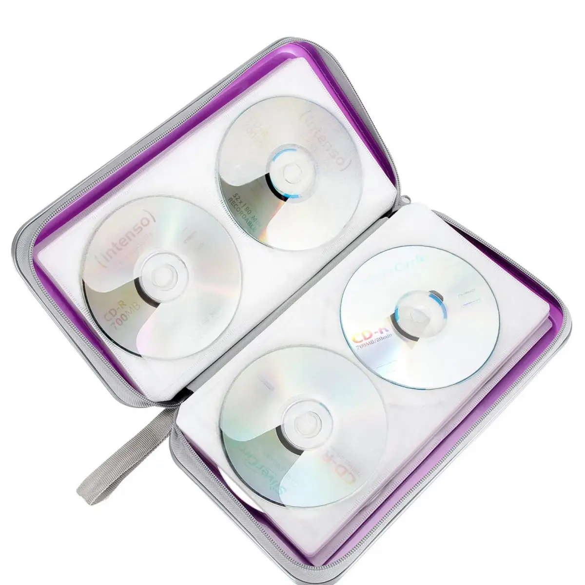 Siveit 96 Capacity CD DVD Storage Binder Case with Zipper for Car (Purple) | Holds 96 Discs Securely - view 5