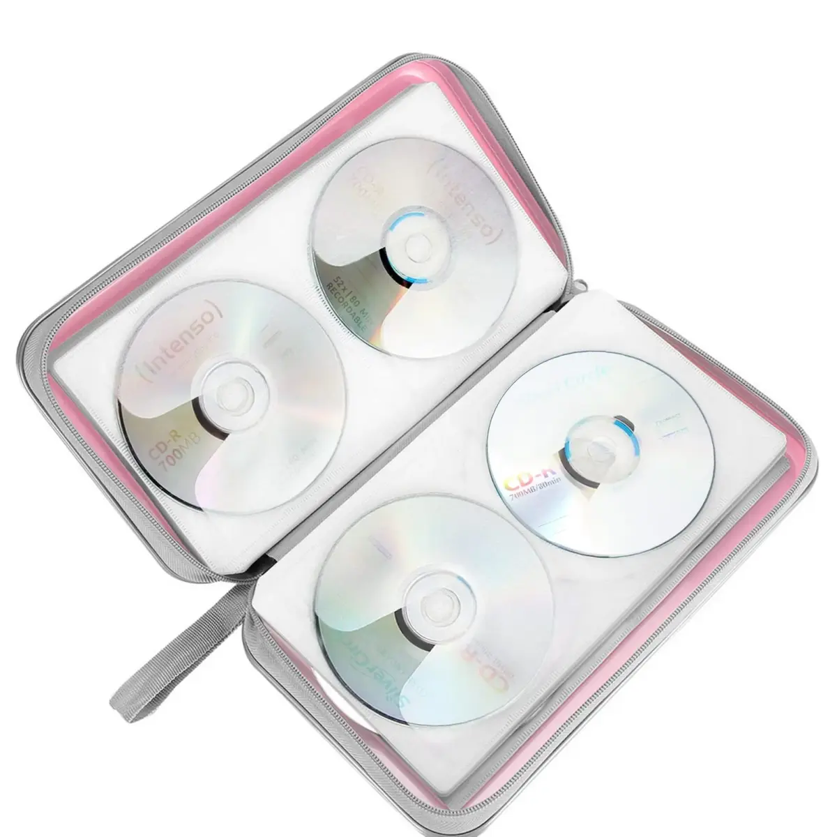Siveit 96 Capacity CD DVD Storage Binder for Car, Office, Home | Lightweight Portable Disc Organizer (Light Pink) - view 5