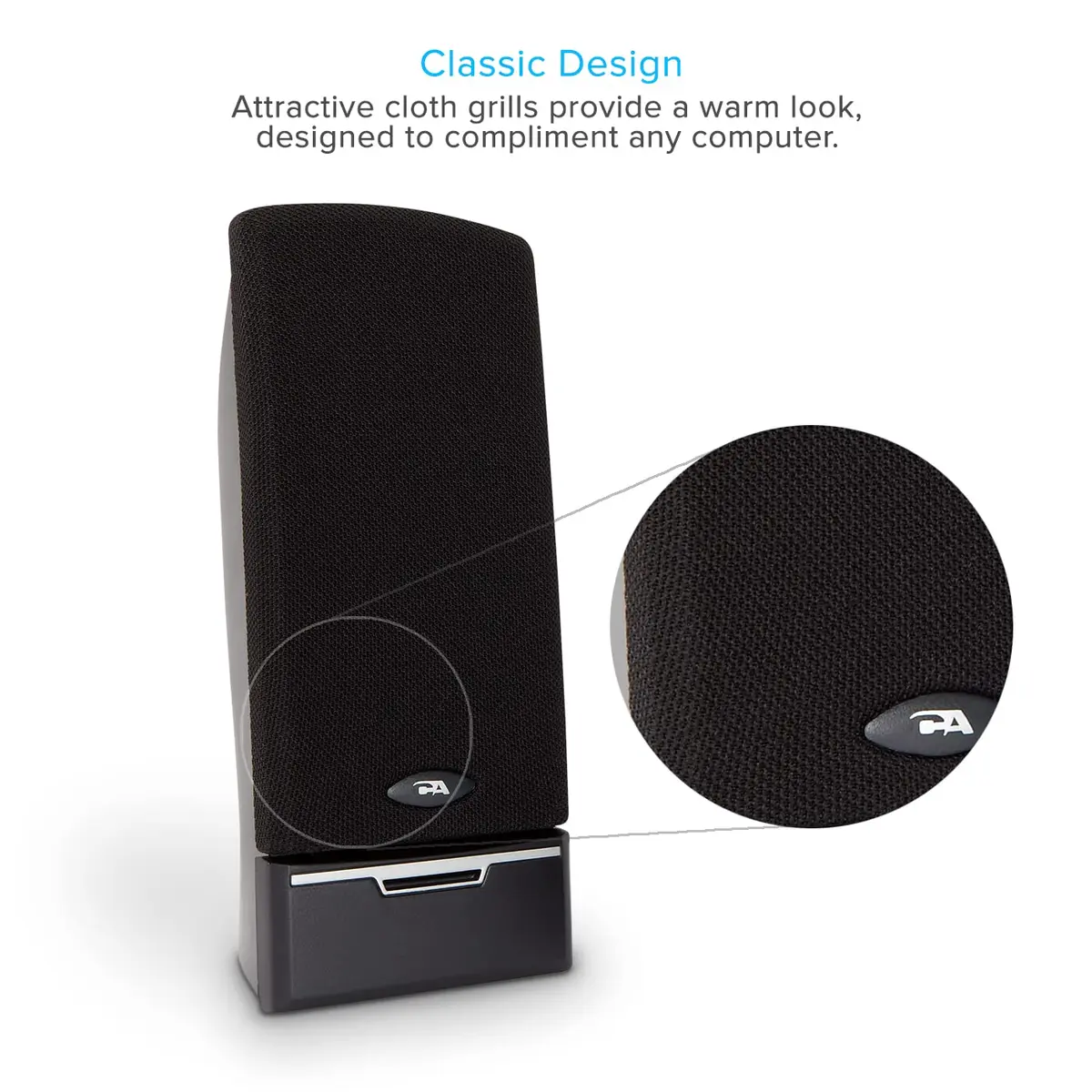 Cyber Acoustics CA-2014USB 2.0 Computer Speakers 10W Stereo Sound | USB Powered Desktop Audio - view 3