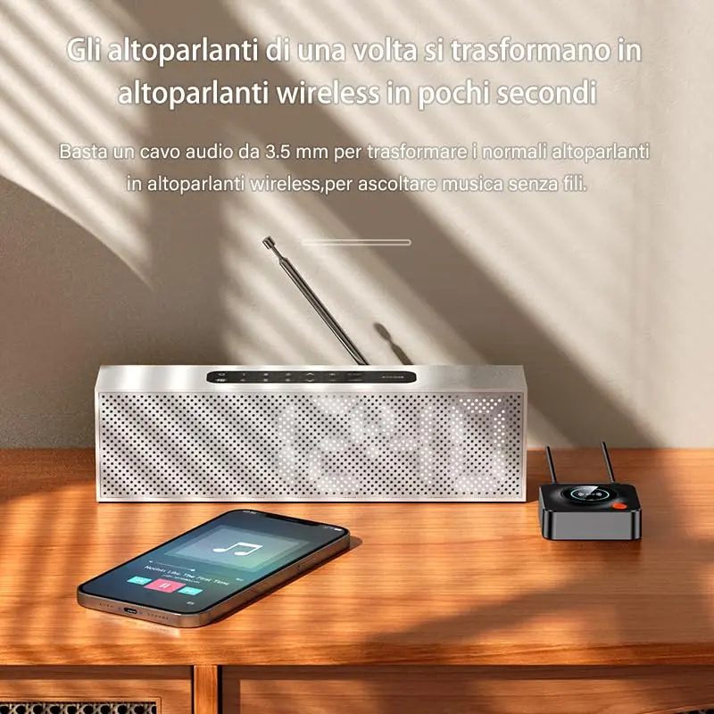 eppfun Bluetooth 5.3 Receiver with NFC & TF Card Slot, 3.5mm AUX/RCA Wireless Audio Adapter for Home Stereo Systems, 10m Range - view 5