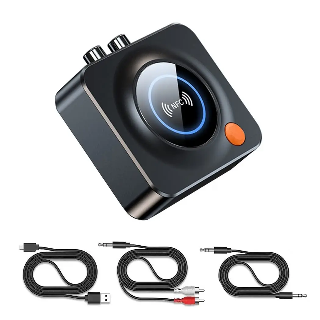 eppfun Bluetooth 5.3 Receiver with NFC & TF Card Slot, 3.5mm AUX/RCA Wireless Audio Adapter for Home Stereo Systems, 10m Range - view 7