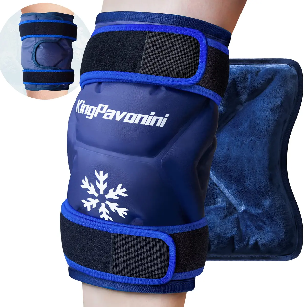 KingPavonini XXL Knee Ice Pack Wrap Around Entire Knee | Cold Therapy for Pain & Swelling Relief - main product image