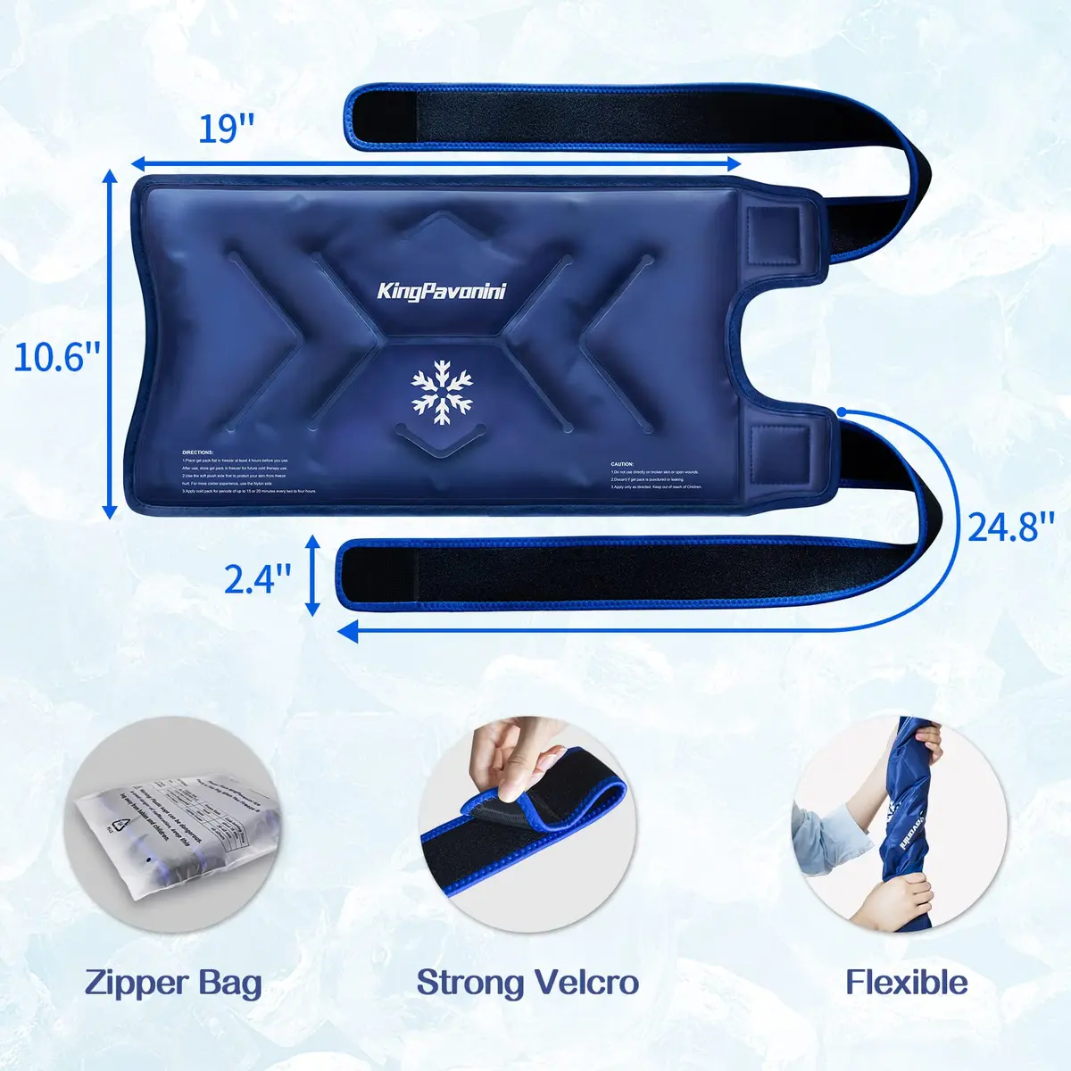 KingPavonini XXL Knee Ice Pack Wrap Around Entire Knee | Cold Therapy for Pain & Swelling Relief - view 3