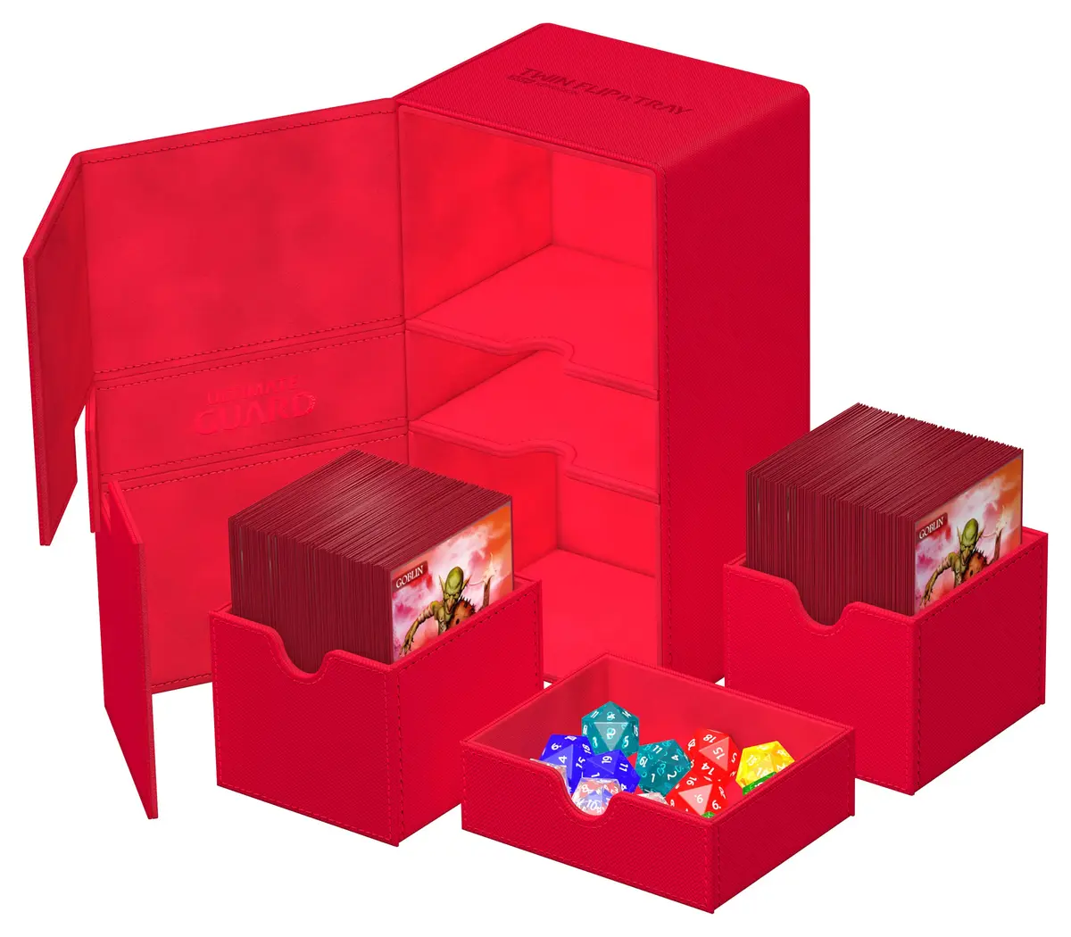 Ultimate Guard Twin Flip'n'Tray 200+ Storage Box for 200 Double-Sleeved TCG Cards | Microfiber & Magnetic Closure - view 5