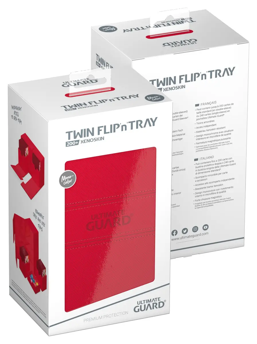 Ultimate Guard Twin Flip'n'Tray 200+ Storage Box for 200 Double-Sleeved TCG Cards | Microfiber & Magnetic Closure - view 8
