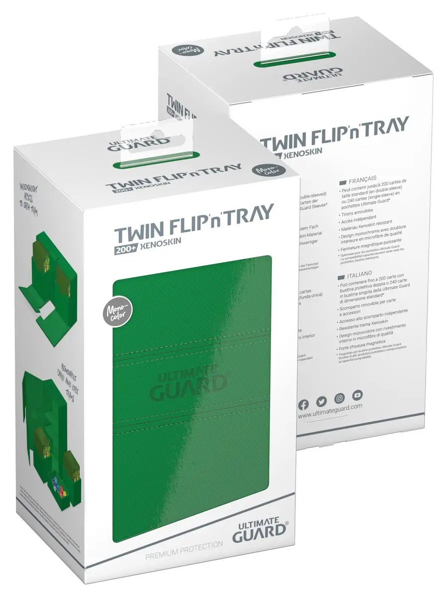 Ultimate Guard Twin Flip'n'Tray 200+ Deck Case for 200 Double-Sleeved TCG Cards | Microfiber & Magnetic Closure - view 8