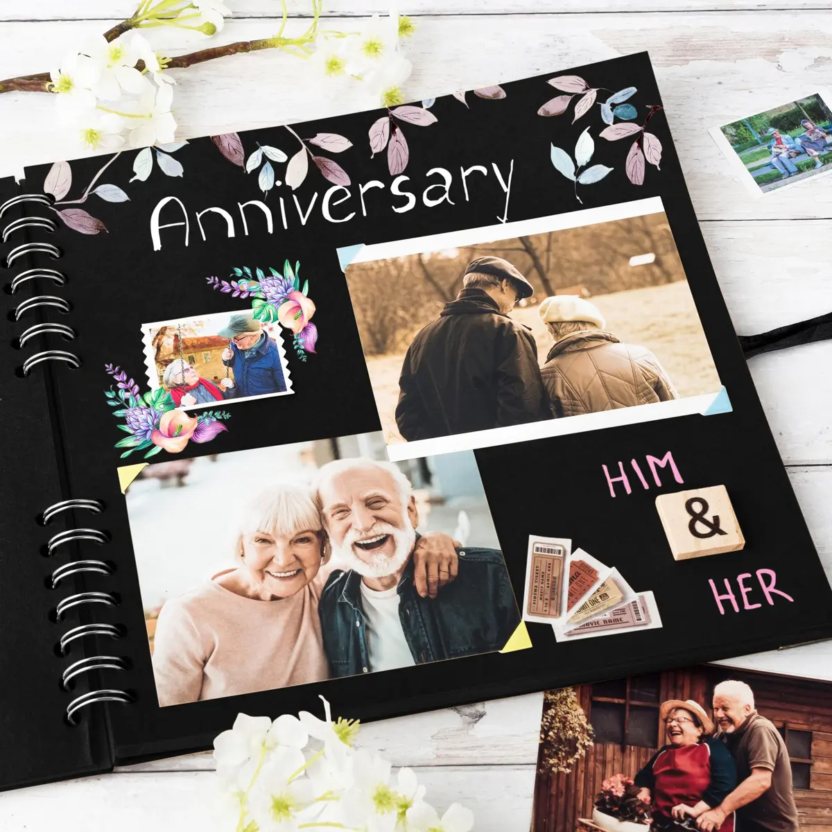 Bstorify Scrapbook Album 10 x 10 Inch Black | Durable & Creative Memory Book - view 7