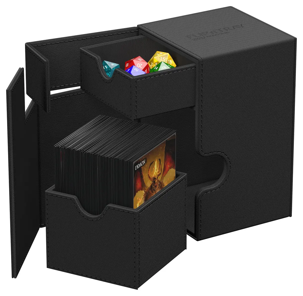 Ultimate Guard Flip'n'Tray 100+ Deck Case for 100 Double-Sleeved TCG Cards + Dice Tray | Magnetic Closure & Microfiber Lining - view 5