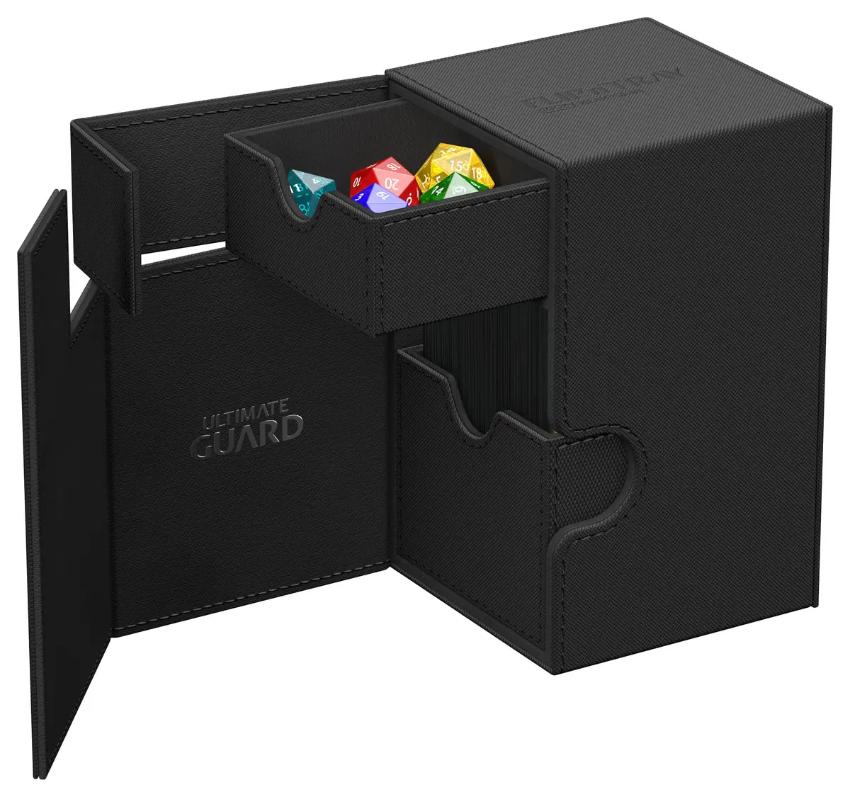 Ultimate Guard Flip'n'Tray 100+ Deck Case for 100 Double-Sleeved TCG Cards + Dice Tray | Magnetic Closure & Microfiber Lining - view 6