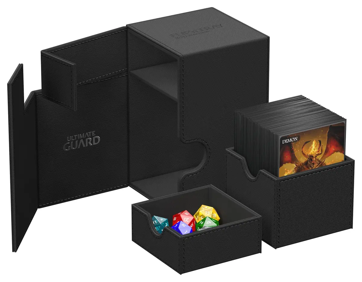 Ultimate Guard Flip'n'Tray 100+ Deck Case for 100 Double-Sleeved TCG Cards + Dice Tray | Magnetic Closure & Microfiber Lining - view 4