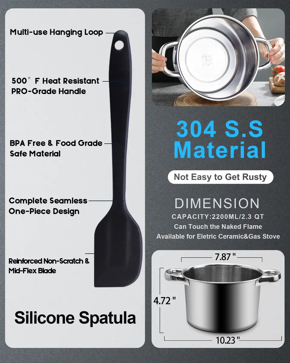 Marsheepy 1200ml Chocolate Melting Pot with 2800ml Stainless Steel Pot | Rust-Proof 304 Steel, Dishwasher Safe - view 5