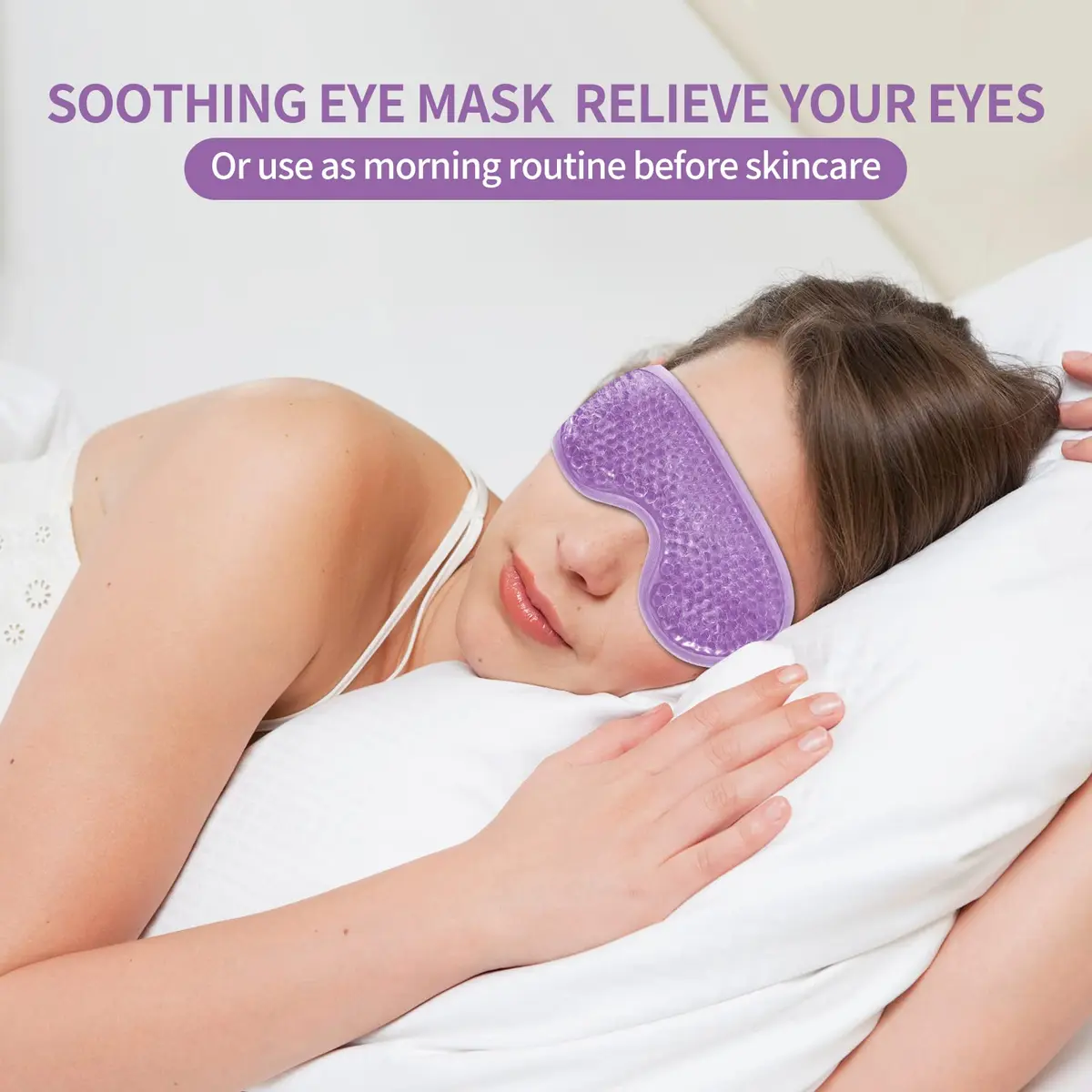 CONSGIJI Gel Eye Mask 2PCS | Reusable Cold Therapy for Puffiness & Dark Circles, Cooling Compress (Purple) - view 4