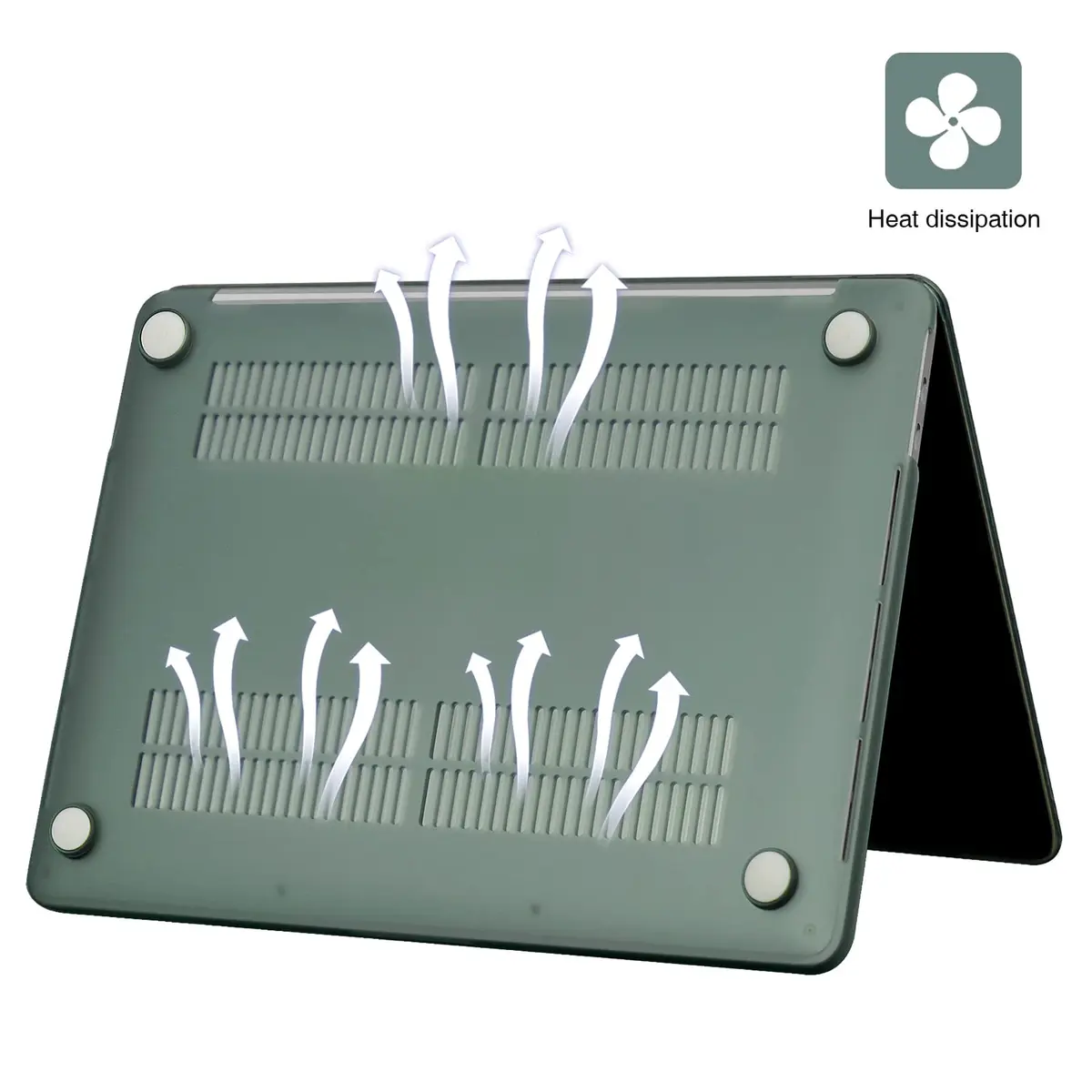 EooCoo Crystal Case for MacBook Pro 13-inch M2 M1 (A2338 A2289 A2251 A2159 A1989 A1706 A1708) | Matte Green Hard Shell Protection - view 3